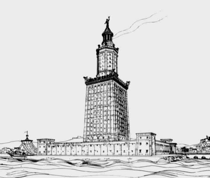 Самое высокое сооружение древности - Александрийский маяк.
